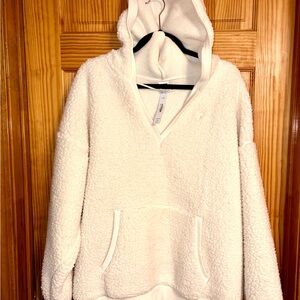 Victoria Secret Cozy Fleece PullOver Hoodie XLNWT Cream